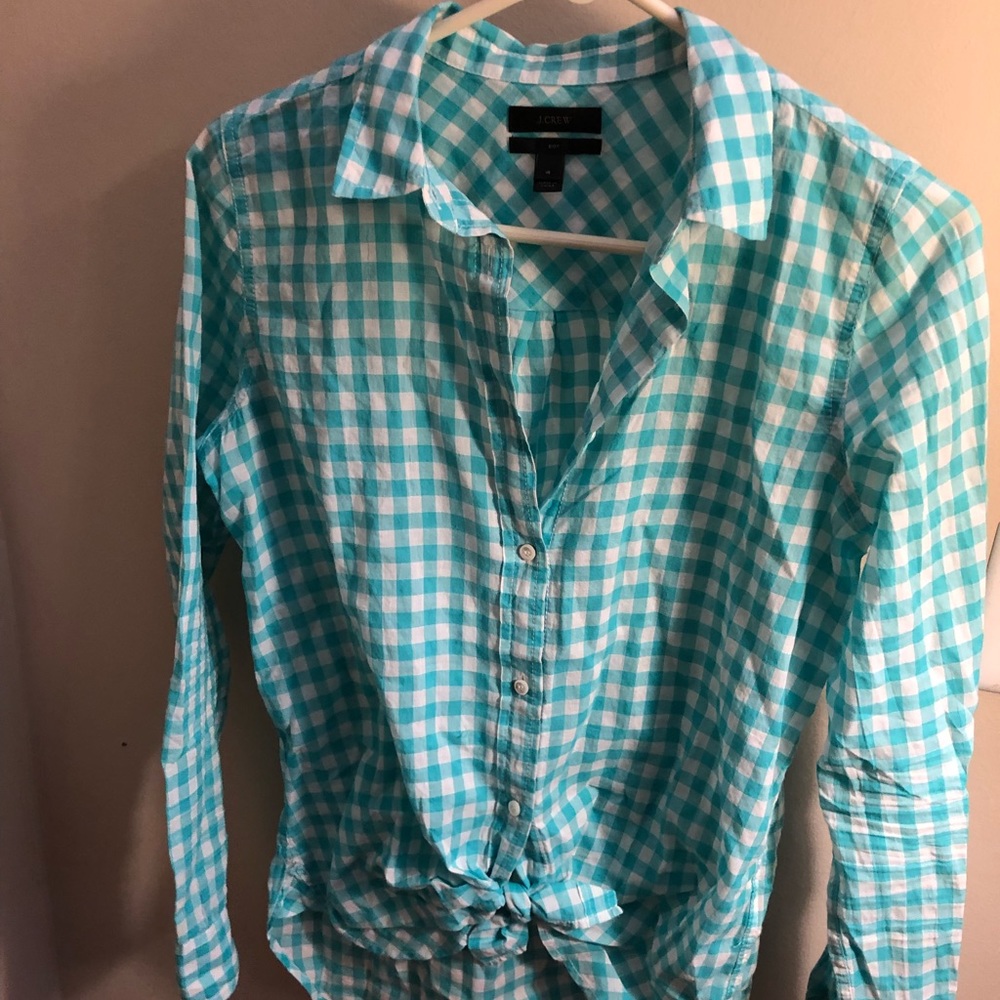 J.Crew Women's Boy Fit Shirt Gingham Size 4